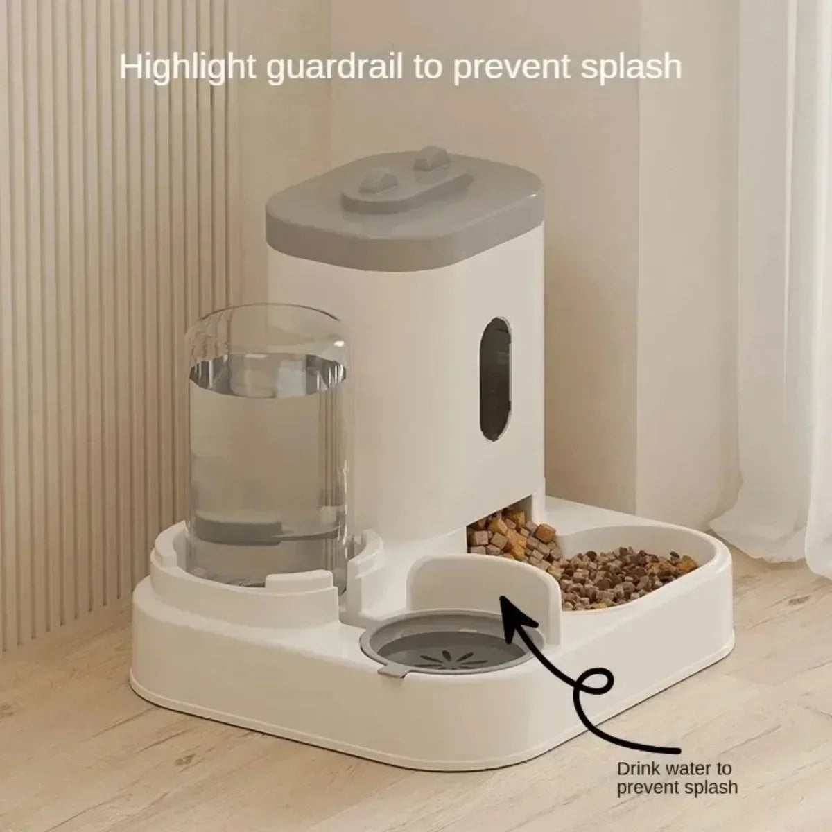 Comedero automático de comida para perros y gatos con fuente de agua Dispensador de alimentos grande para mascotas