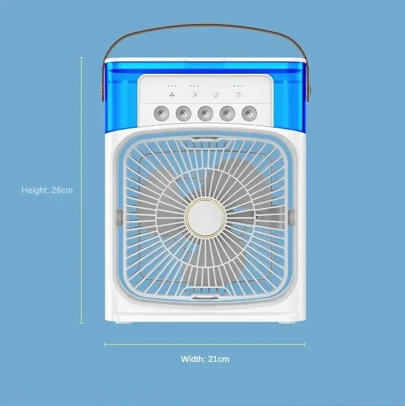 Ventilador humidificador portátil Acondicionador Enfriador de aire pequeño para el hogar Ajuste de aire portátil para oficina Ventilador de 3 velocidades